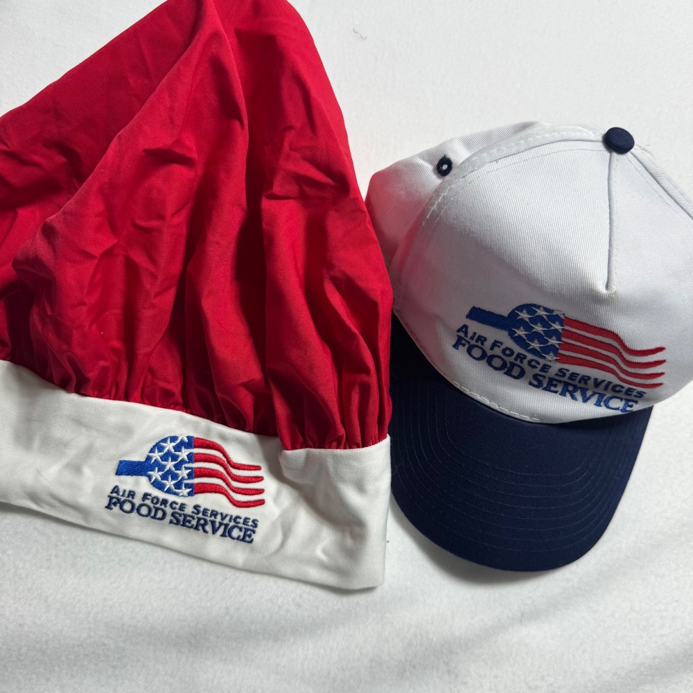 USAF Air Force Services Food Service Chef Hat & Cap Uniform Lot